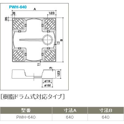 サヌキ SPG ドラム式洗濯機防水パン 樹脂タイプ PWH-640 PWH640 : 住宅
