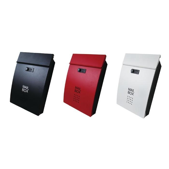 堺トレード【SHPB06】ダイヤル式メールボックスシリーズ 郵便受け ダイヤル錠 3ケタダイヤル錠付 ポスト ブラック レッド ホワイト