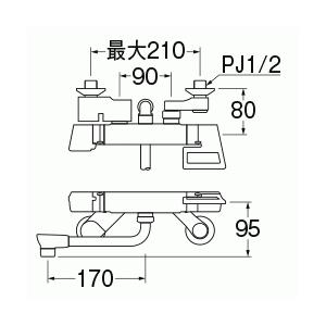 三栄水栓[SANEI]　サーモシャワー混合栓　混合栓　壁付サーモスタット式