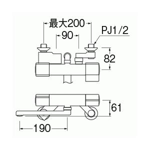 三栄水栓[SANEI]　サーモ混合栓（浄水ファインバブル付）　混合栓　壁付サーモスタット式