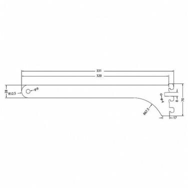 ハンガーパーツSKPTBS-2D-W ブラケット 2個入 ハンガーパーツ 25径用 奥行300mm用 ホワイト 背中の
