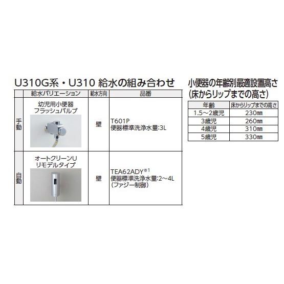 TOTO 幼児用小便器セット 壁給水 壁排水【U310-set】【メーカー TOTO 幼児用小便器セット 壁給水 壁排水【U310-set】【メーカー