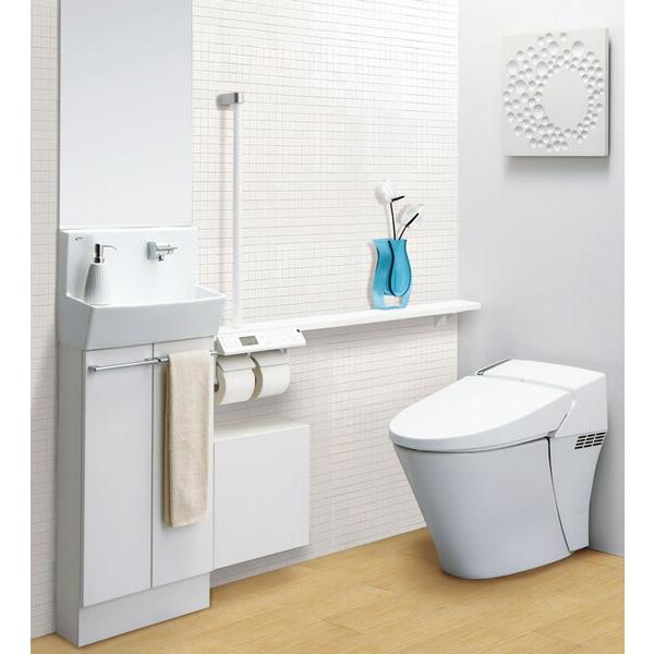 INAX LIXIL・リクシル コフレル トイレ手洗 右仕様 スリム 壁付 自動水栓 手すりカウンターカラクリキャビネットタイプ トイレ 
