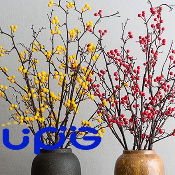ウェディングハウスオフィステーブルセンターピースのための陶磁器の花瓶の中国風のハイエンドの偽の花の幸運な果実の造花 造花 (Color : Yellow)｜up-g｜04