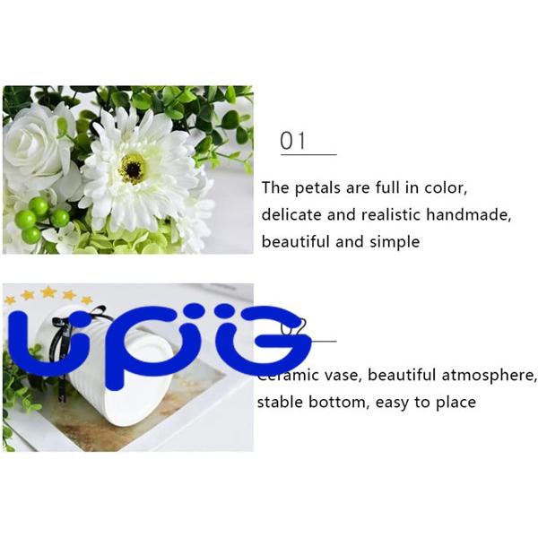 造花 シルククロス造花の結婚式の家のダイニングテーブルの装飾ブーケ花瓶セット可愛い風景 造花 インテリア (Color : White)｜up-g｜03
