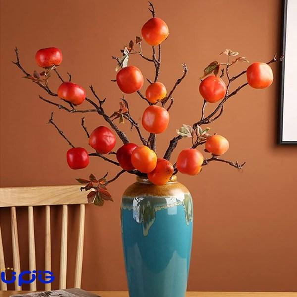 寝室のための中国風の造花のためのシンプルさのシンプルさのための柿の花瓶とオフィスの装飾のための陶磁器の花瓶 造花 (Color : Blue)｜up-g｜03
