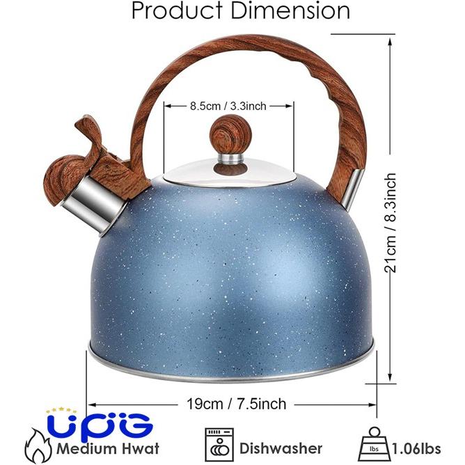 ステンレススチール製口笛ケトル、キッチンコンロケトル、レトロティーポット、軽量キャンプケトル、木製ハンドル付きウォーターケト｜up-g｜02