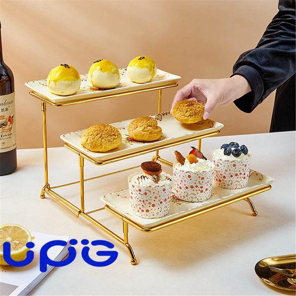 ケーキスタンド ゴールドメタル、アフタヌーンティースタンド ケーキスタンド ゴールドメタル、アフタヌーンティースタンド