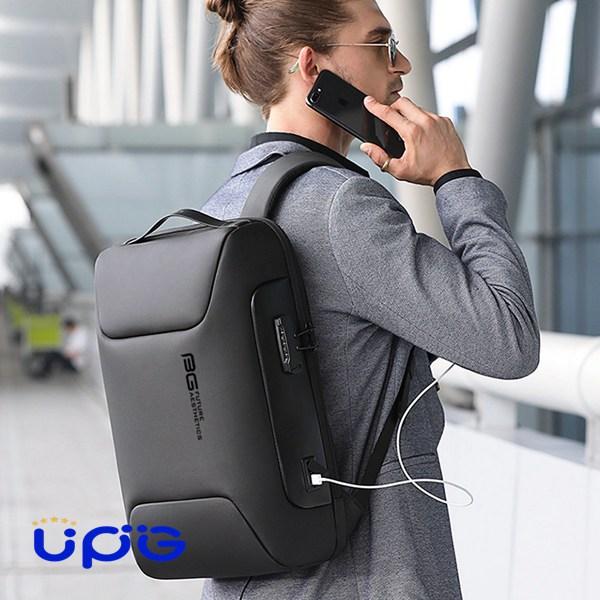 ビジネスリュック 盗難防止 ロック付き 薄型 PCリュック USBポート 大容量 防水 15.6インチ スクエアリュック 軽量 型崩れ防止 7枚目