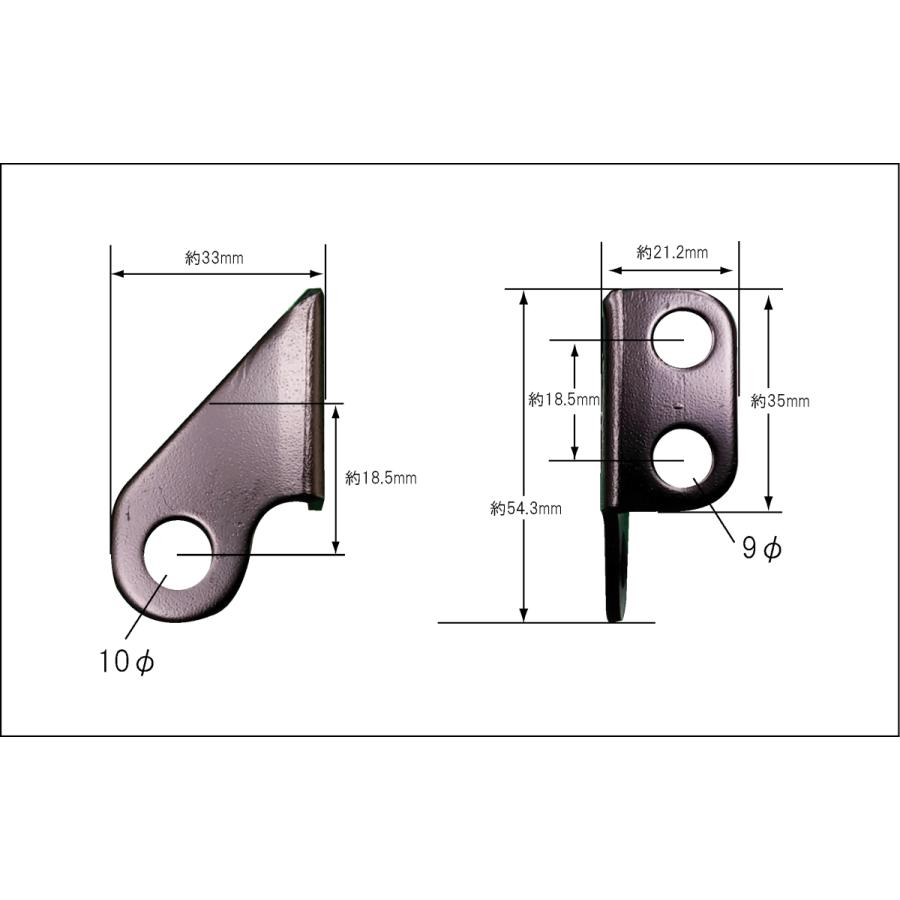 TW200(仕上げベース) POSH Faith フロントウインカーステーベース スチール/ブラックメッキ