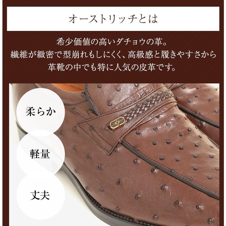 オーストリッチ 本革 革靴 最高級 ビジネスシューズ スワローモカ