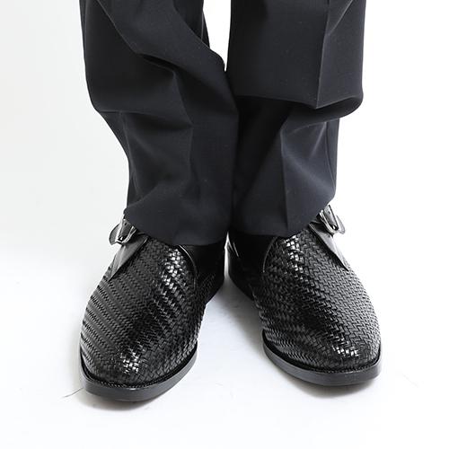 通気性 幅広 カンガルー革 革靴 ビジネスシューズ プレーンモンク