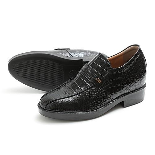 シークレットシューズ ビジネスシューズ 本革 国産 牛革 クロコ調