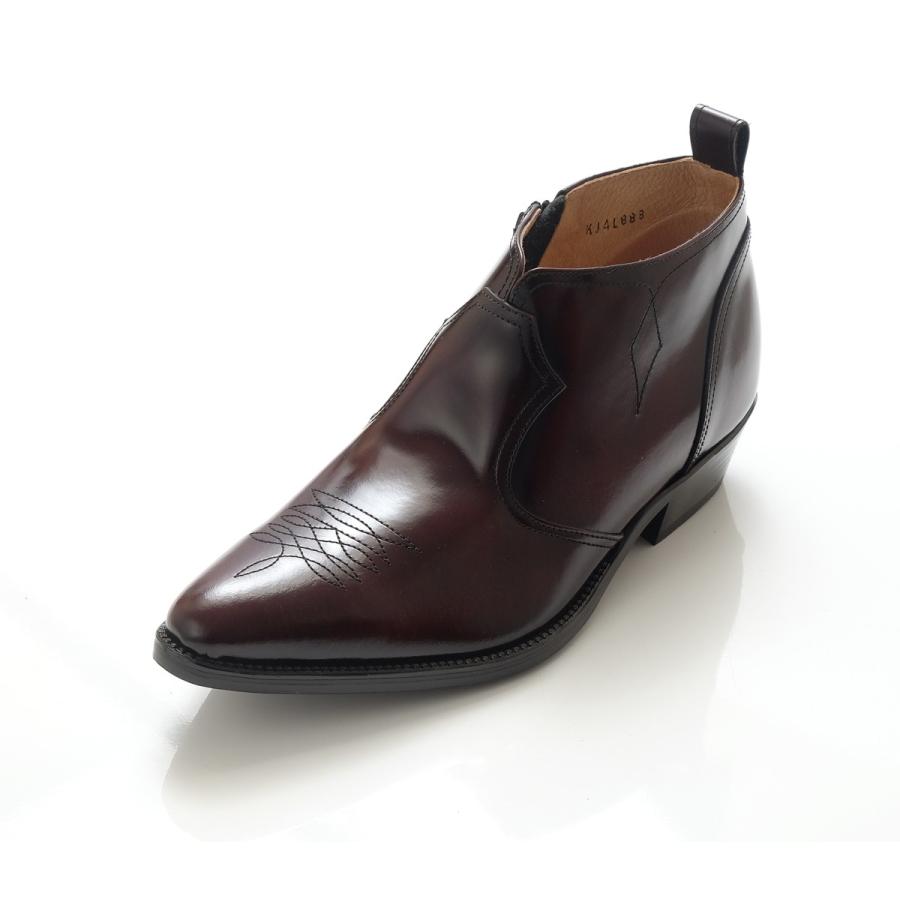 ☆10%OFF☆ シークレットブーツ 牛革 ウエスタン ハーフ ショート