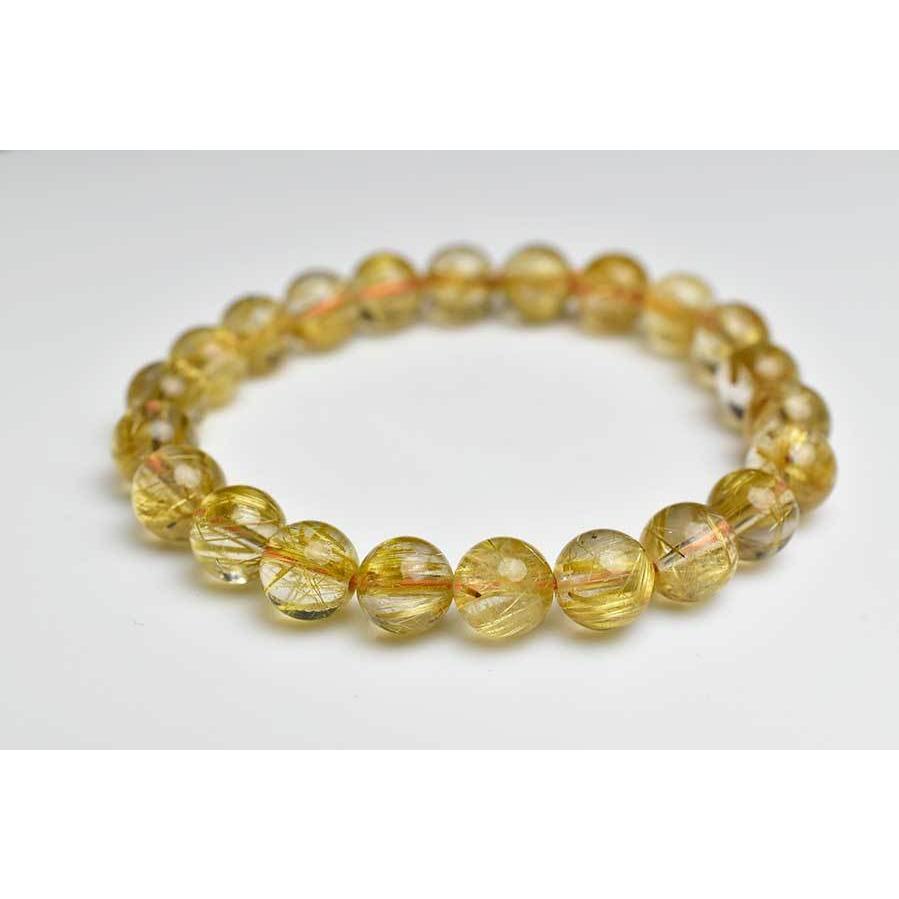 ゴールドルチル AAAA+ ブレスレット (約8.5mm×22珠) タイチンルチル