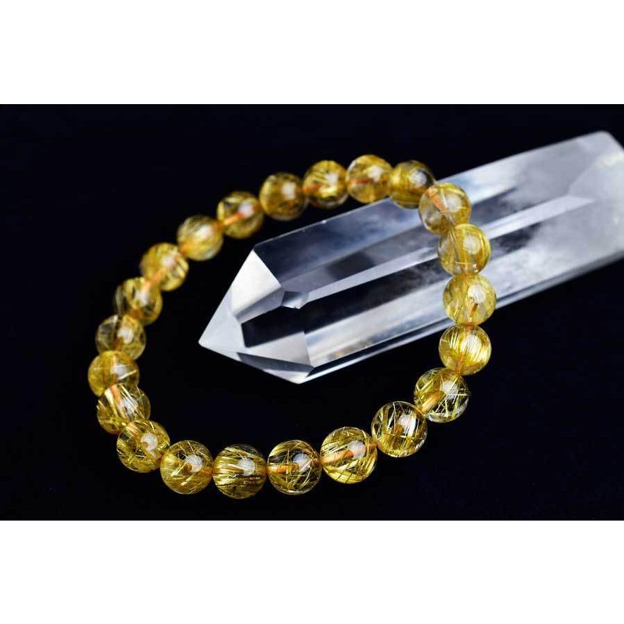 ✨AAAスーパーゴールドタイタンルチル✨ 金運]ルチルクォーツAAA 8mmブレスレット | クリスタルスタイル