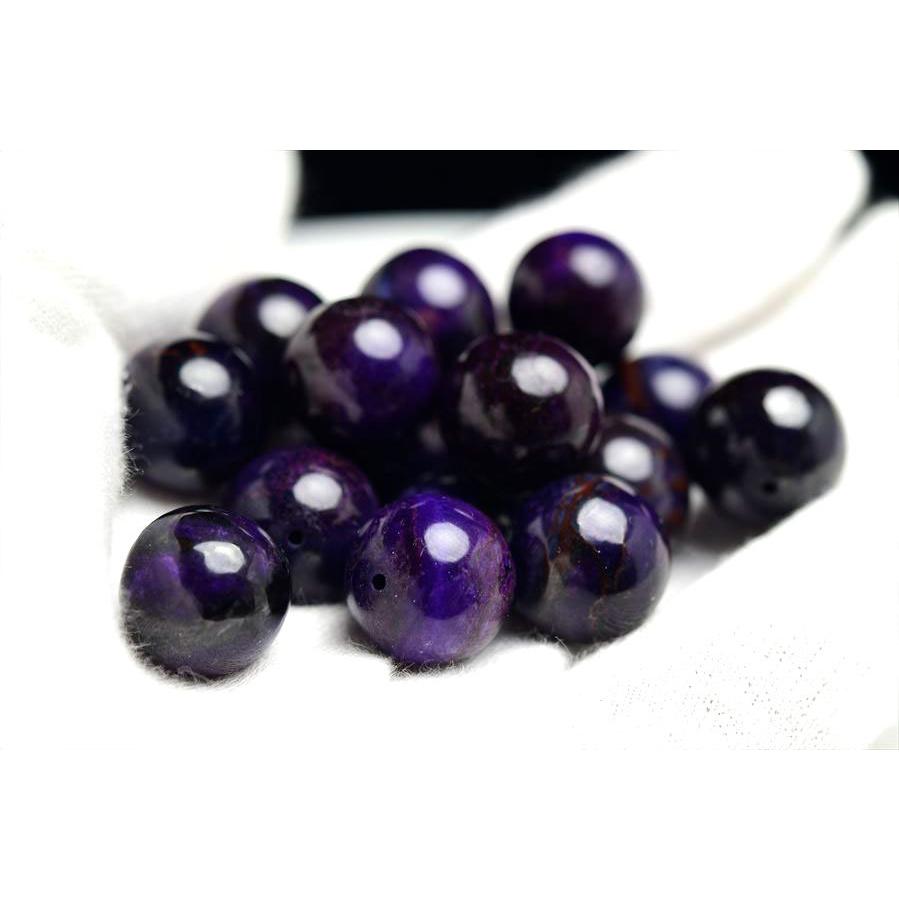 スギライト 杉石 粒売り ビーズ 南アフリカ産 大粒 (約13.5mm珠) 最