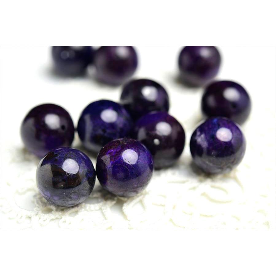 スギライト 杉石 粒売り ビーズ 南アフリカ産 大粒 (約13.5mm珠) 最