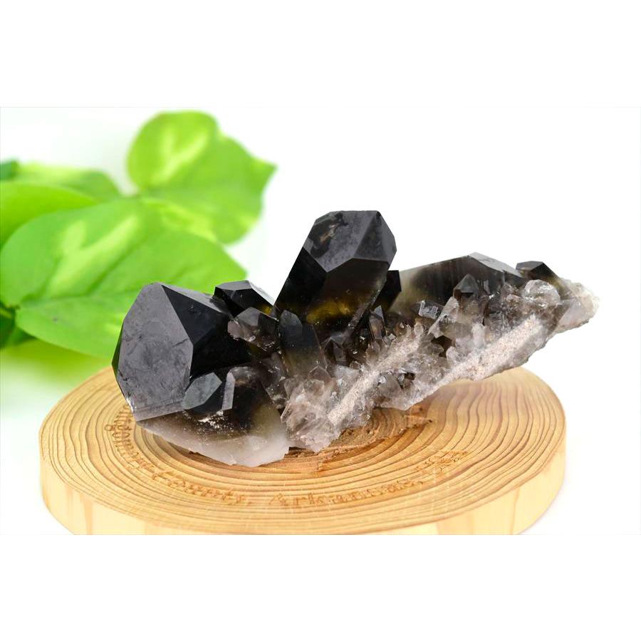 アーカンソー州産 黒水晶 スモーキークォーツ (約141.5g) クラスター