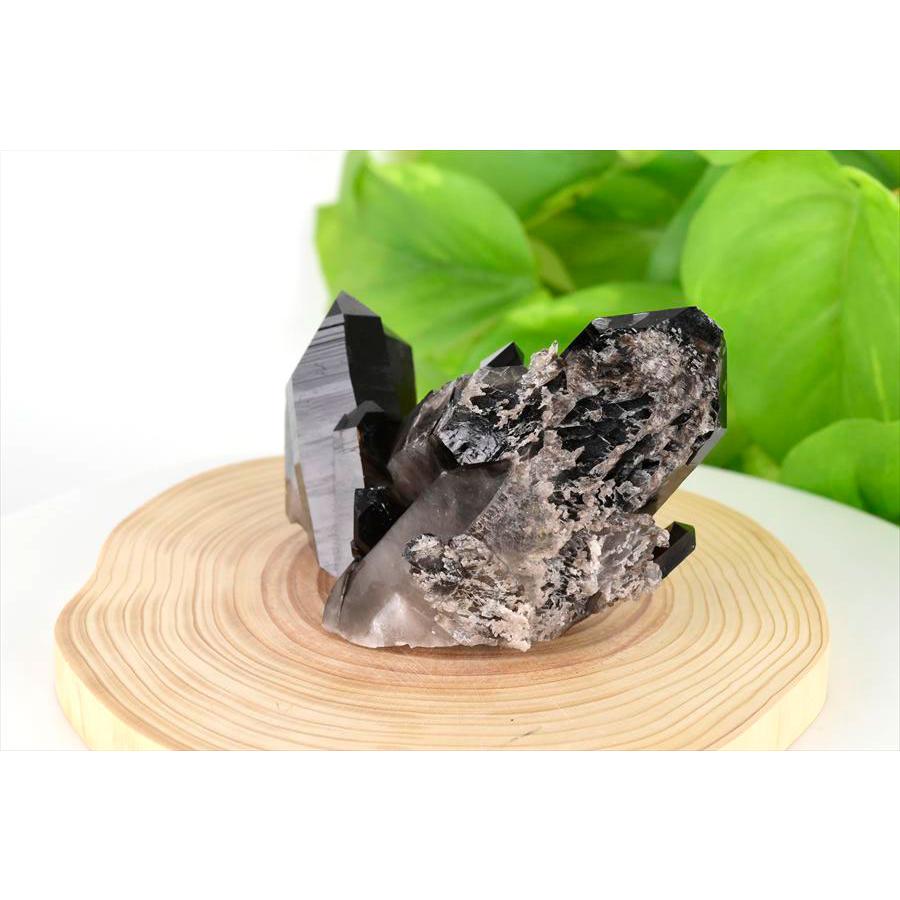 アーカンソー州産 黒水晶 スモーキークォーツ 約170g クラスター 原石