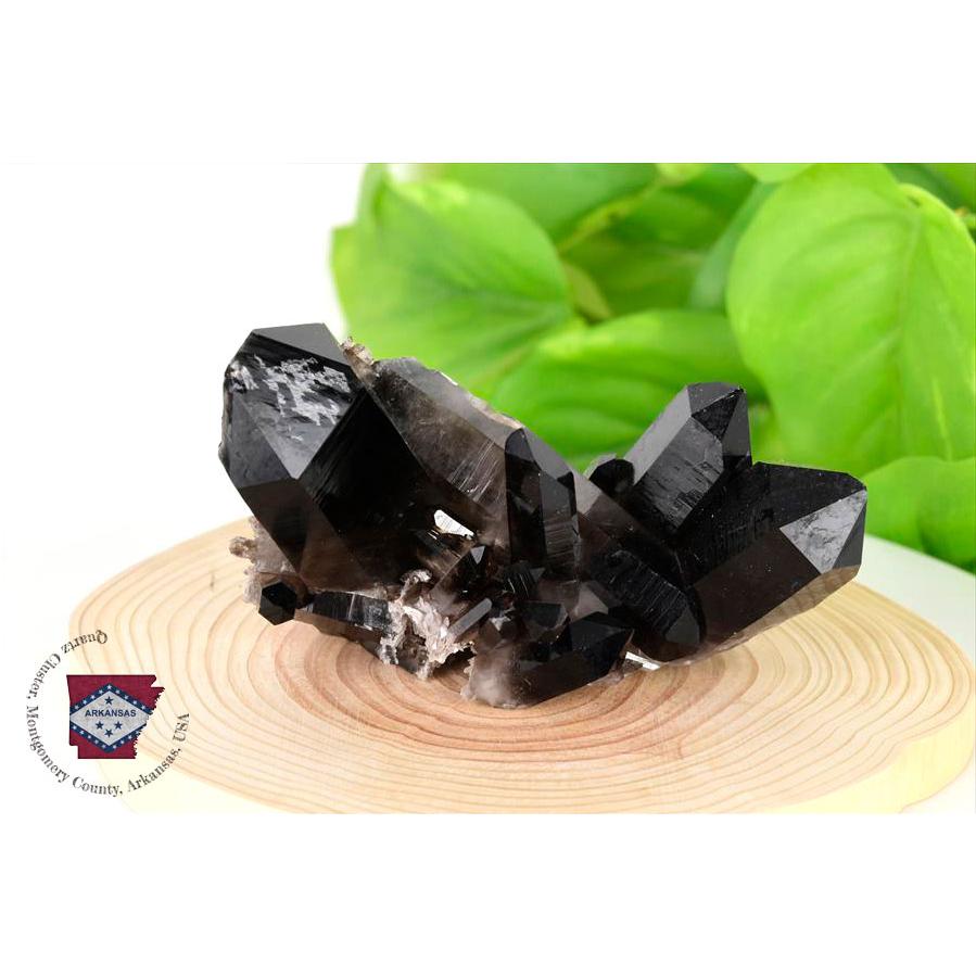 アーカンソー州産 黒水晶 スモーキークォーツ 約170g クラスター 原石