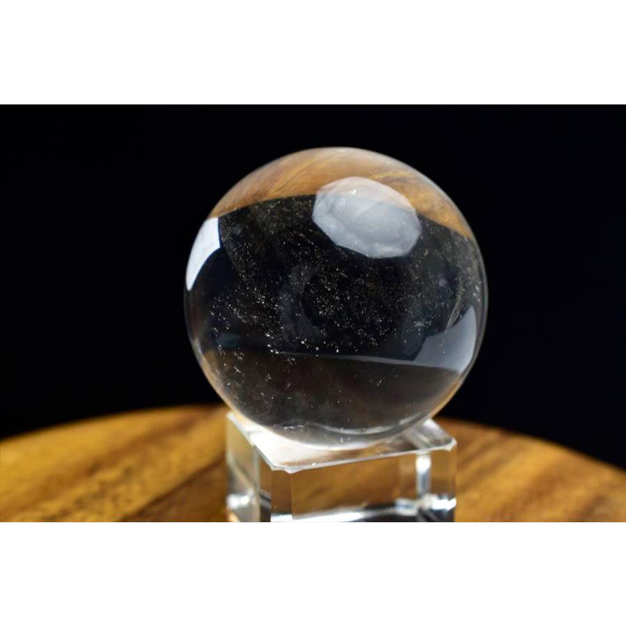 天然 水晶 丸玉 スフィア (約37.7mm珠) 台座付 ブラジル バイーア州