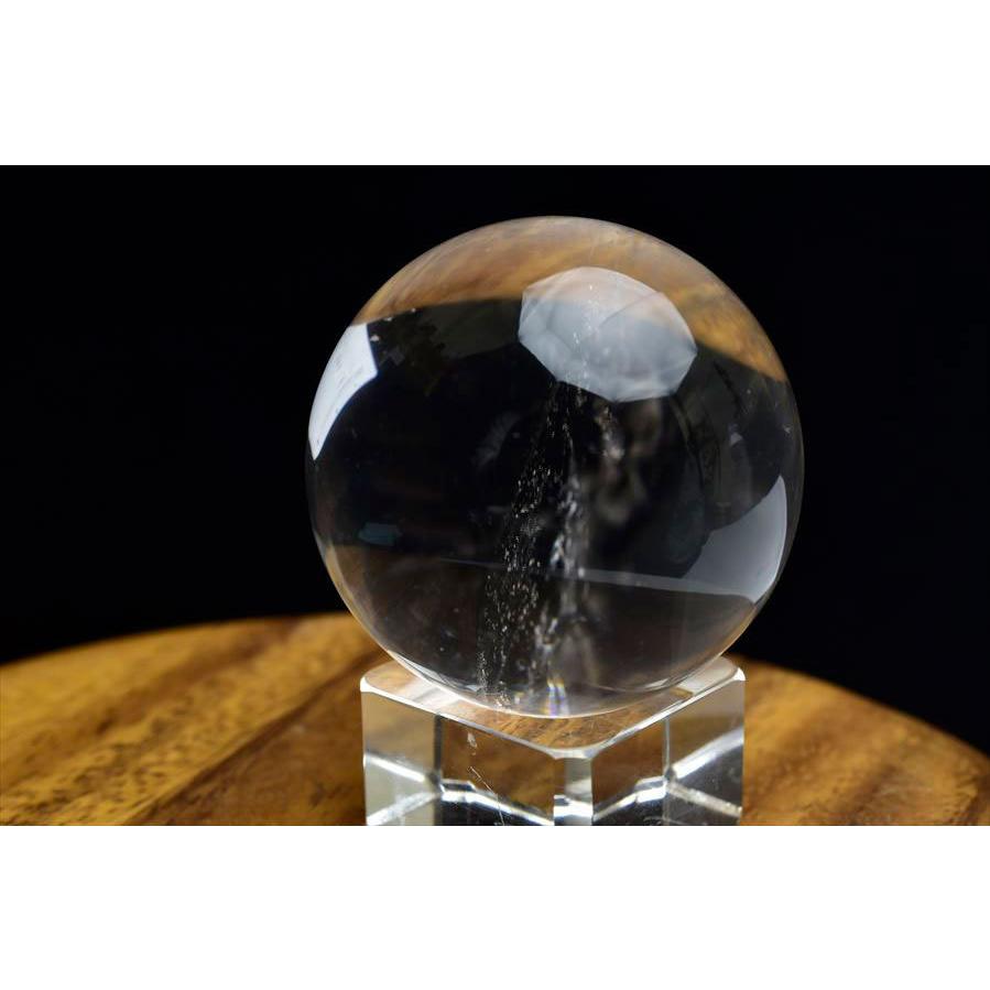 天然 水晶 丸玉 スフィア (約39.5mm珠) 台座付 ブラジル バイーア州