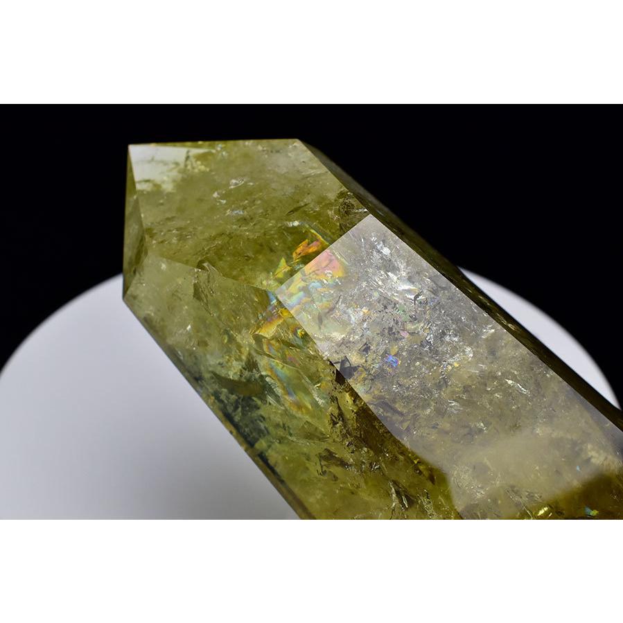 シトリン ポイント (約662.5g) レインボー 六角柱 天然非加熱 ブラジル  