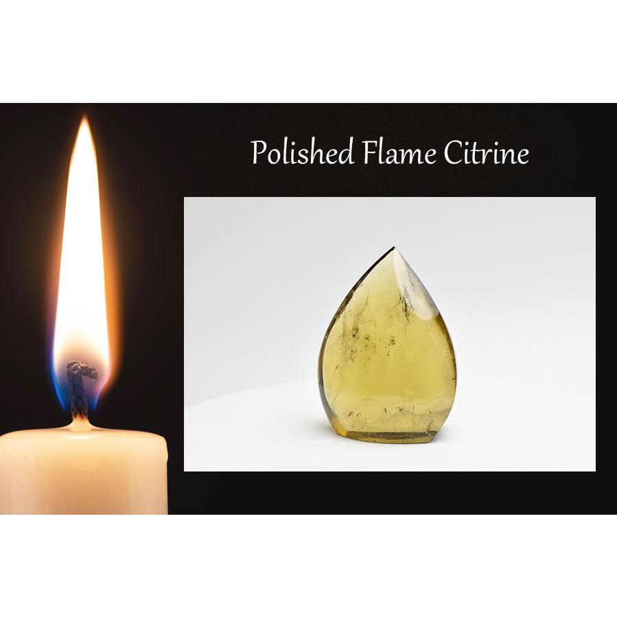 炎 (flame) 型 シトリン AAAAA ポリッシュ フレーム型 置物 11月誕生石