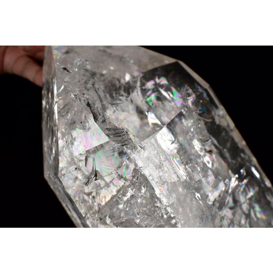 水晶 超特大 AAAAA (約6.8kg) 六角柱 ポイント 極上虹入り ブラジル