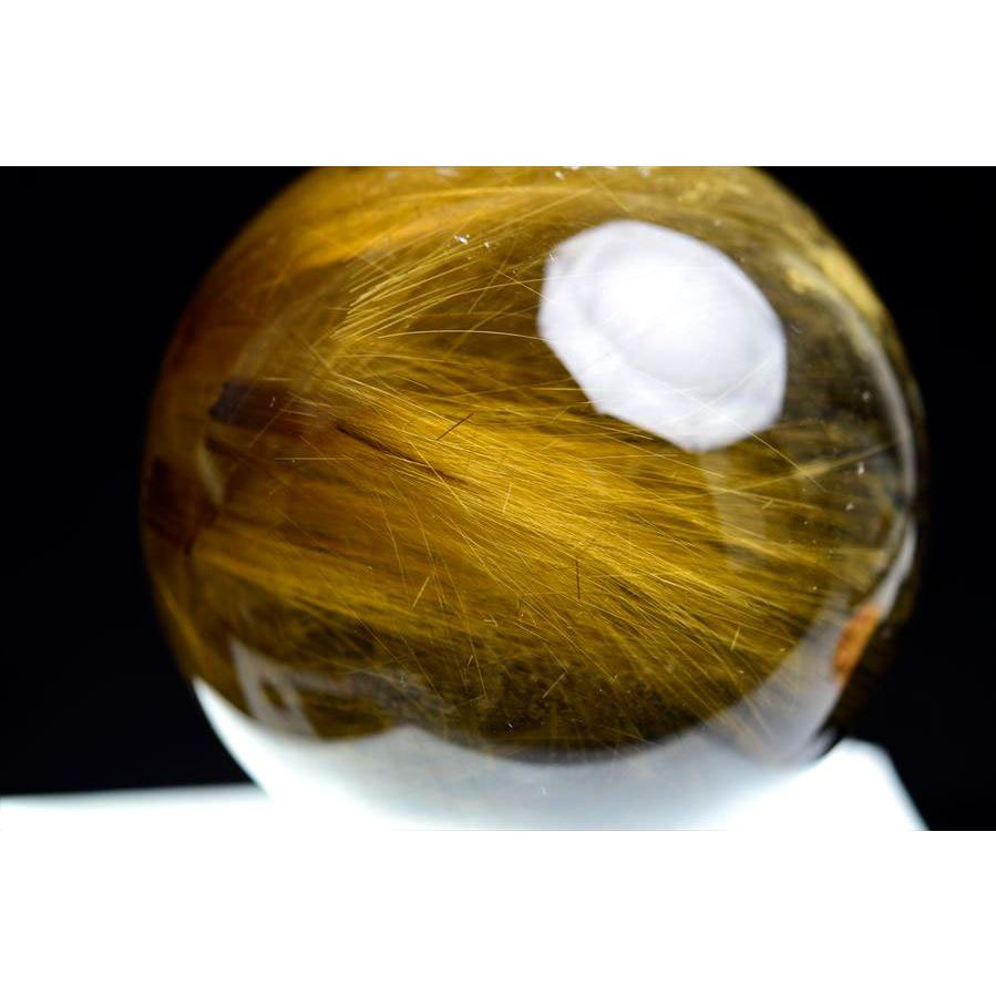 大珠 ゴールドルチルクォーツ (約70mm珠) タイチンルチル 丸玉 大珠 ゴールドルチルクォーツ (約70mm珠) タイチンルチル 丸玉