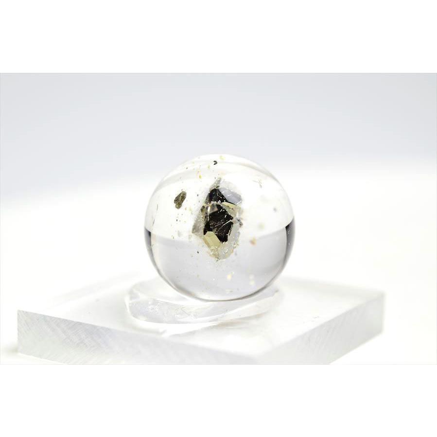 （極上品質）パイライトインクォーツ パイライトインクォーツ (約16.7mm珠) 最高級 AAAAA 黄鉄鉱入り