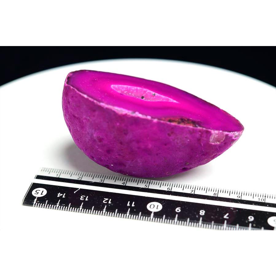 アゲート カラー ピンク (約194.8g) ジオード 晶洞 ブラジル産アゲート 