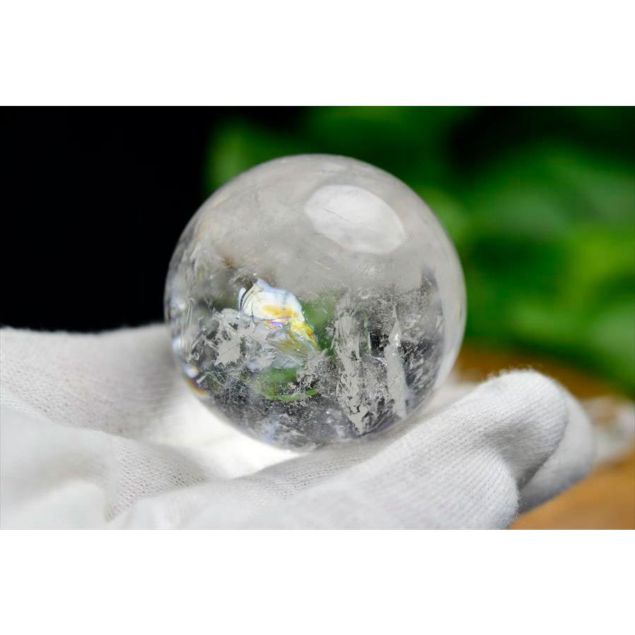 天然 水晶 丸玉 (約41.7mm珠) スフィア コリント産水晶クラスター台座
