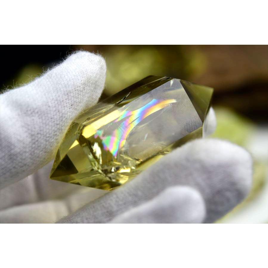 シトリンダブルポイント　両剣　417g スモトリン　透明　虹　美しい　天然石 シトリンダブルポイント 両剣 417g スモトリン 透明 虹 美しい 天然石