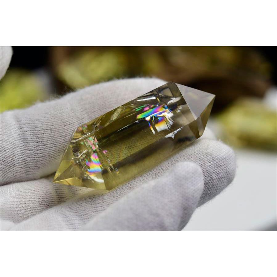 虹入り シトリン ダブルポイント 両剣黄水晶 種類お任せ (約30g
