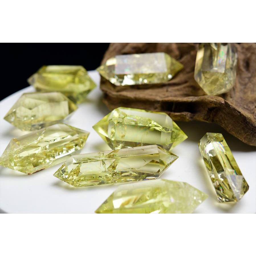 虹入り シトリン ダブルポイント 両剣黄水晶 種類お任せ (約30g