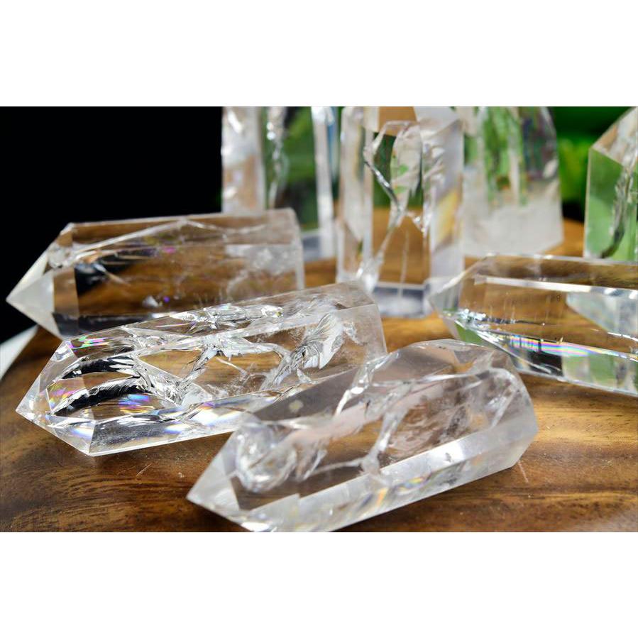 レインボー 水晶 ポイント 種類お任せ (約30g~40g) 六角柱 極上虹入り