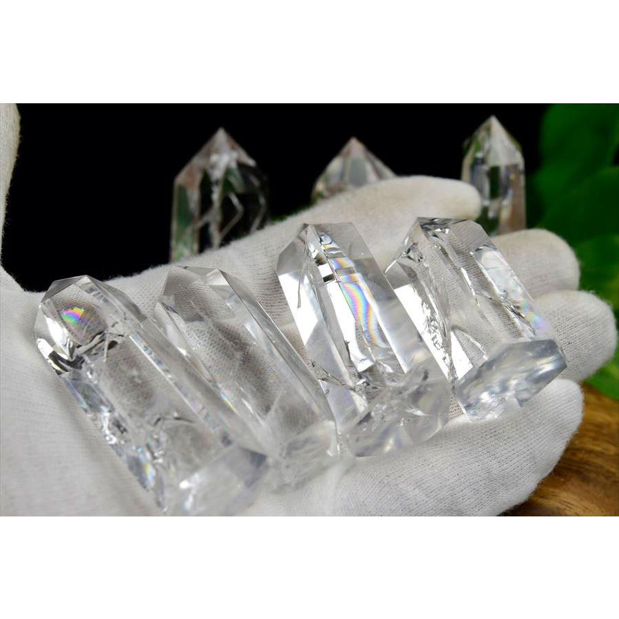 レインボー 水晶 ポイント 種類お任せ (約30g~40g) 六角柱 極上虹入り