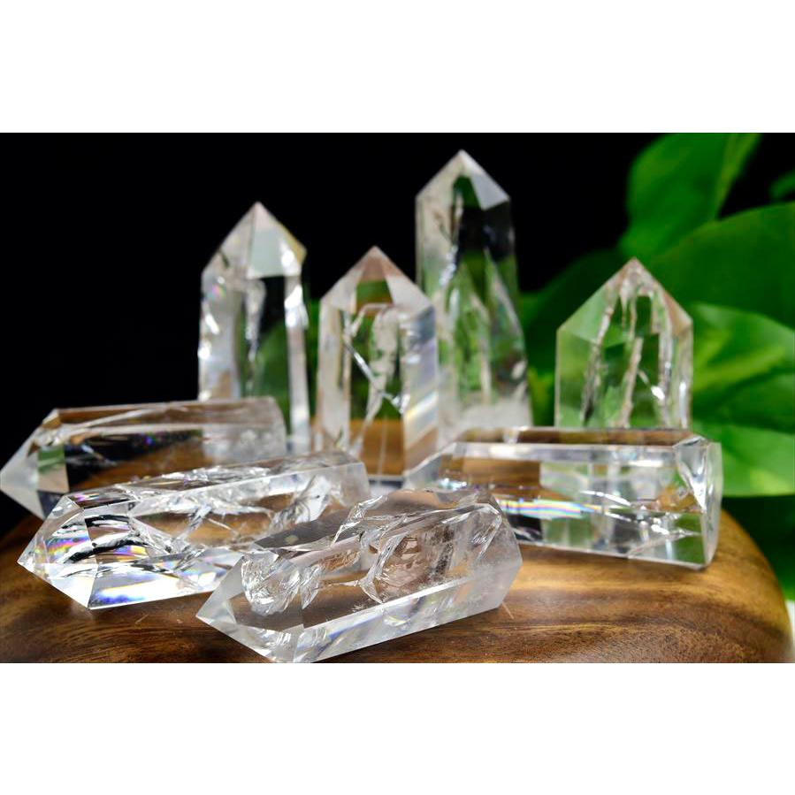 レインボー 水晶 ポイント 種類お任せ (約30g~40g) 六角柱 極上虹入り  