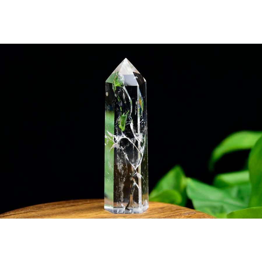 ヒマラヤ水晶ポイント　六角柱　虹入り水晶　虹たっぷり 虹入り レインボー 水晶 ポイント 六角柱 (約56.9g) ブラジル産
