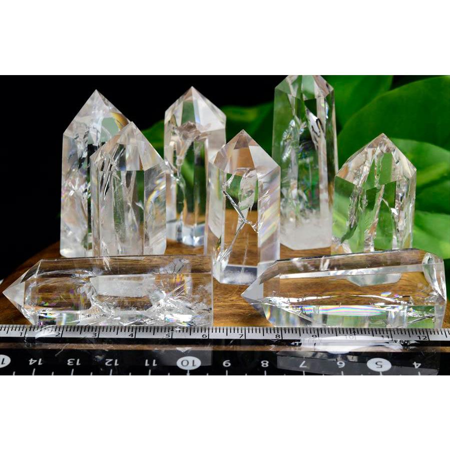 レインボー 水晶 ポイント 種類お任せ (約45g~55g) 六角柱 極上虹入り