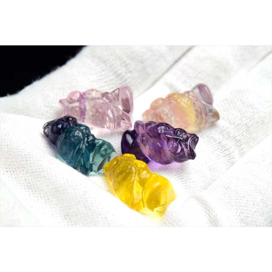 フローライト 蛍石 フクロウ 置物 ミニチュアサイズ (販売単位：1個