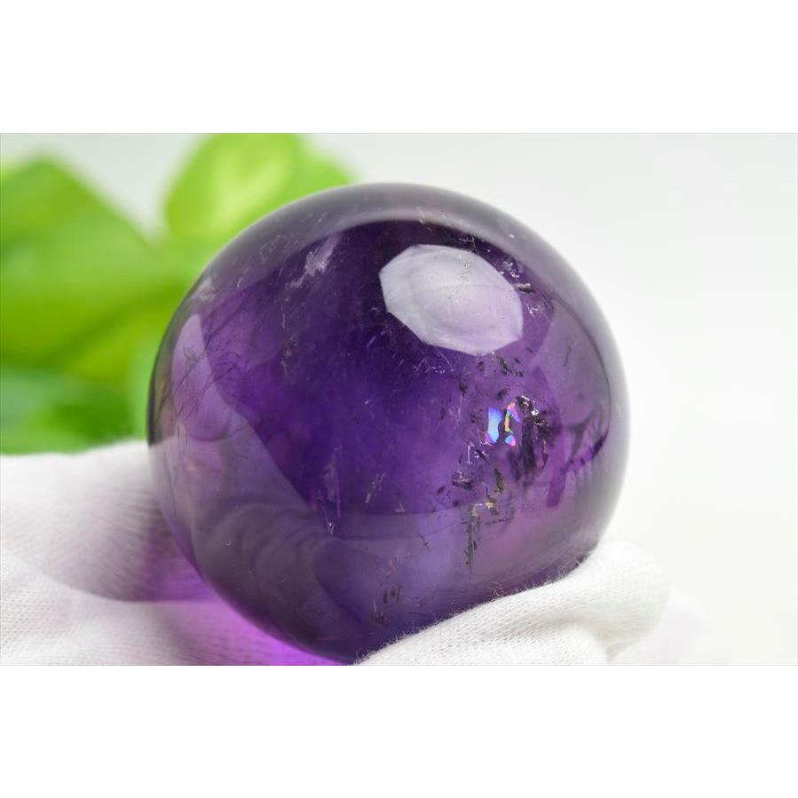 アメジスト ファントム EXグレード 丸玉 (約53.3mm) 台座付き ブラジル