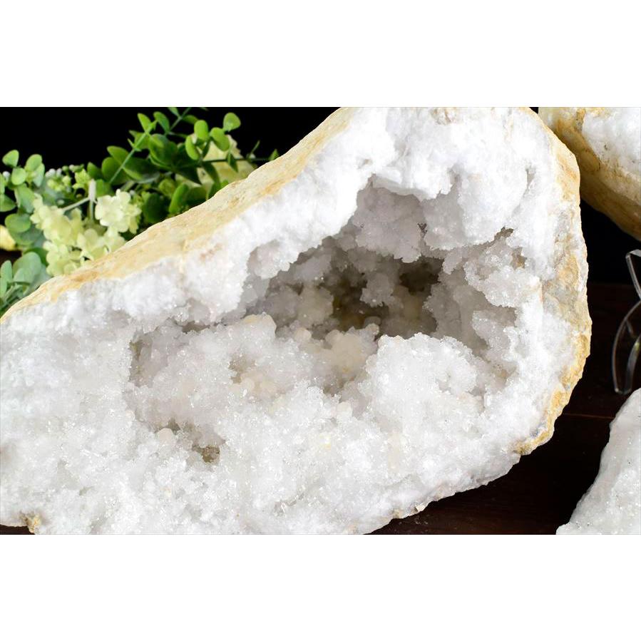 水晶 カルサイト ジオード (約11.4kg) 3分割 晶洞 原石 モロッコ