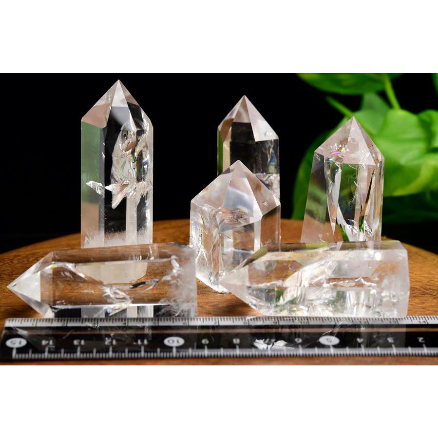 ☆レインボー水晶 ポイント型 置物 a0443