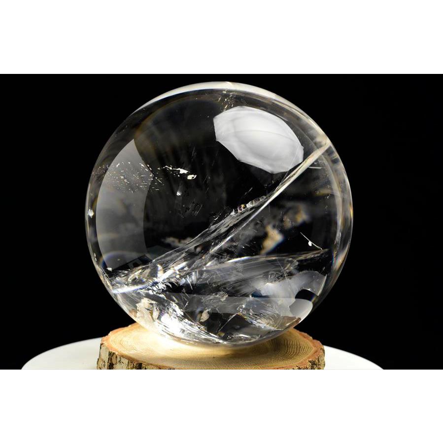 EXグレード 透明度抜群 虹入り 天然 水晶 丸玉 (約136mm珠) スフィア