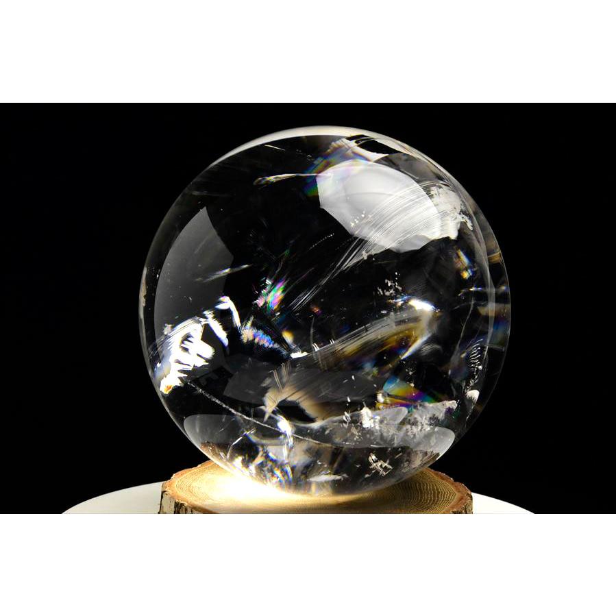 ✳️✨高透明度抜群スフィア‼️極上クオリティ✨レインボー 水晶 丸玉 天然石 原石 高品質]レインボー水晶玉/アイリスクォーツスフィア（丸玉直径