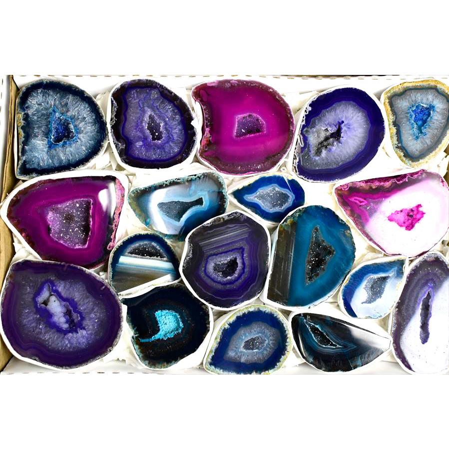 ピンク アメジスト瑪瑙アゲート 1玉セット ジオード晶洞原石