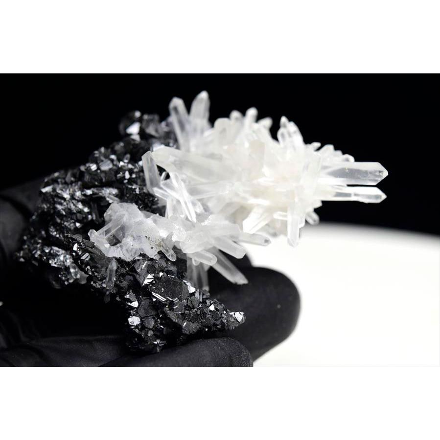 スファレライト共生 水晶クラスター ミニサイズ (約49.5g) 標本 水晶 